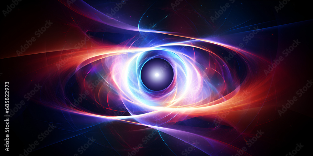 Spiral Galaxywith black hole | Quantum Physics Concept | Abstract Energy Field Visualization | Cosmic Phenomenon | Colorful Swirling Vortex in Space