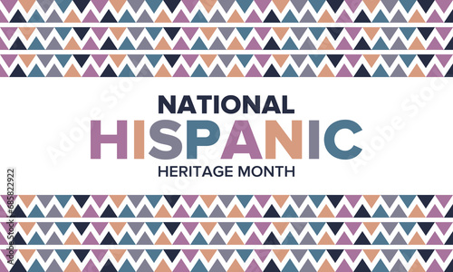 National Hispanic Heritage Month in September and October. Hispanic and Latino Americans culture. Celebrate annual in United States. Poster, card, banner and background. Vector illustration photo