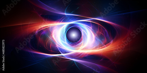 Spiral Galaxywith black hole | Quantum Physics Concept | Abstract Energy Field Visualization | Cosmic Phenomenon | Colorful Swirling Vortex in Space