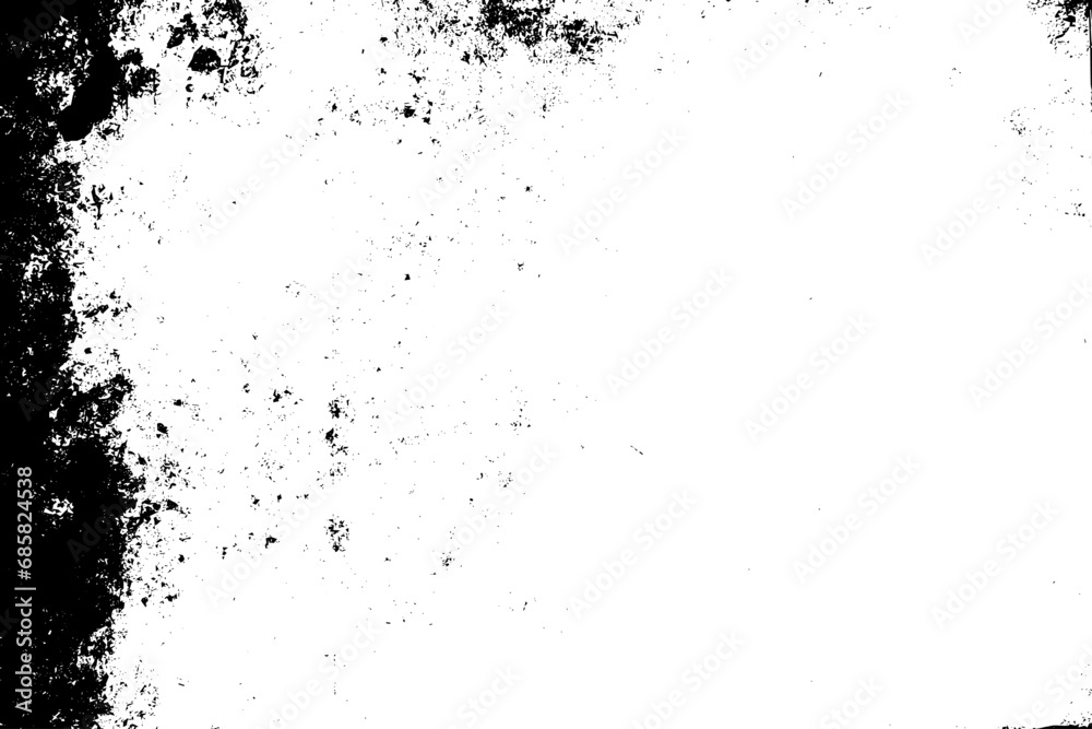 Fototapeta premium Grunge border vector texture background. Abstract frame overlay. Dirty and damaged backdrop. Vector graphic illustration with transparent white. EPS10.