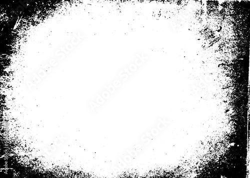 Grunge border vector texture background. Abstract frame overlay. Dirty and damaged backdrop. Vector graphic illustration with transparent white. EPS10.