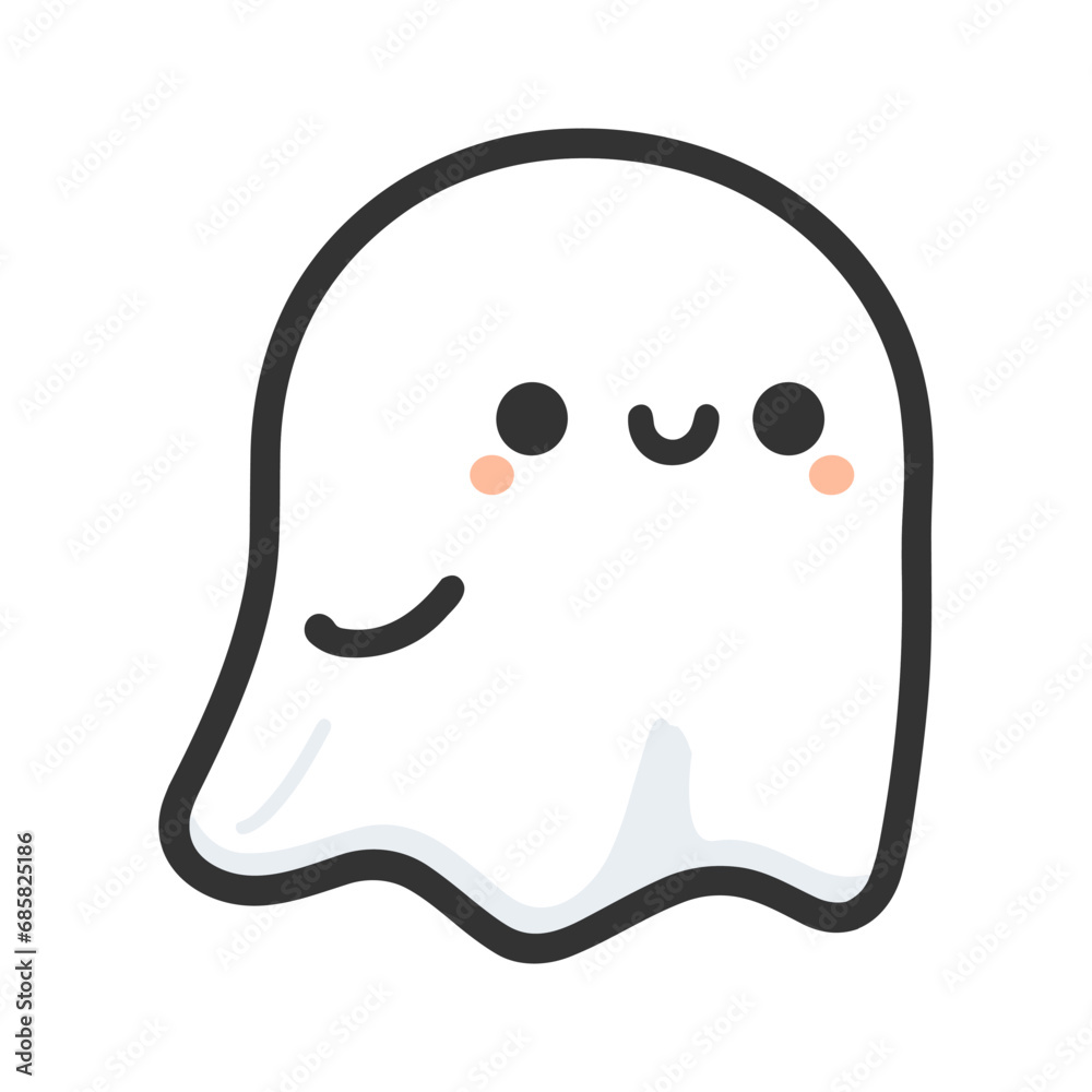 Cute scary ghost character in doodle sketch style icon. Happy halloween holiday, spooky symbol, horror night. Flat vector illustration, EPS 10. Cute scary ghost character in doodle sketch style icon. Happy halloween holiday, spooky symbol, horror night. Flat vector illustration, EPS 10.