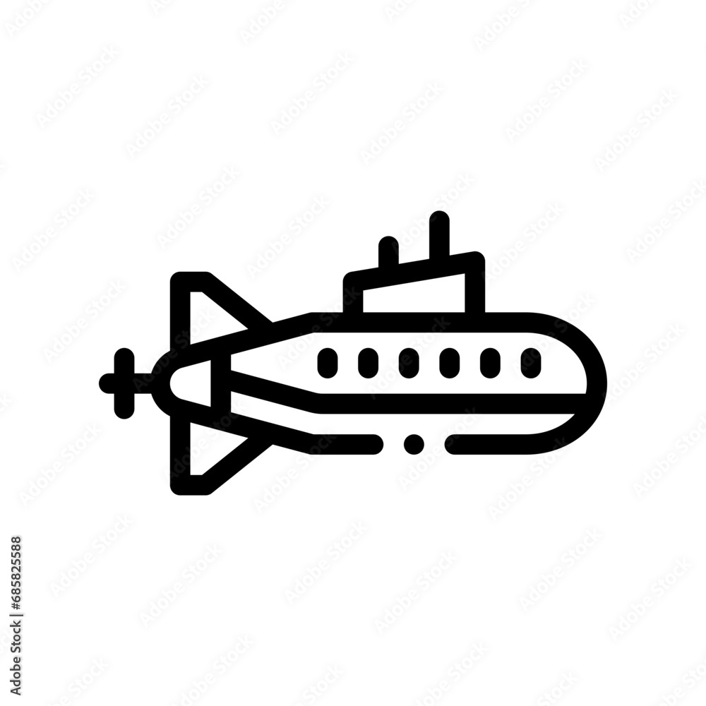 submarine line icon