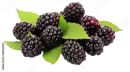 blackberry on white background transparent background PNG isolated
