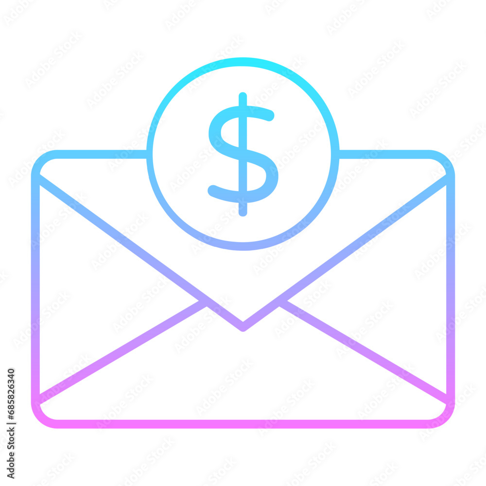 Money Email Gradient Icon Money Email Gradient Icon