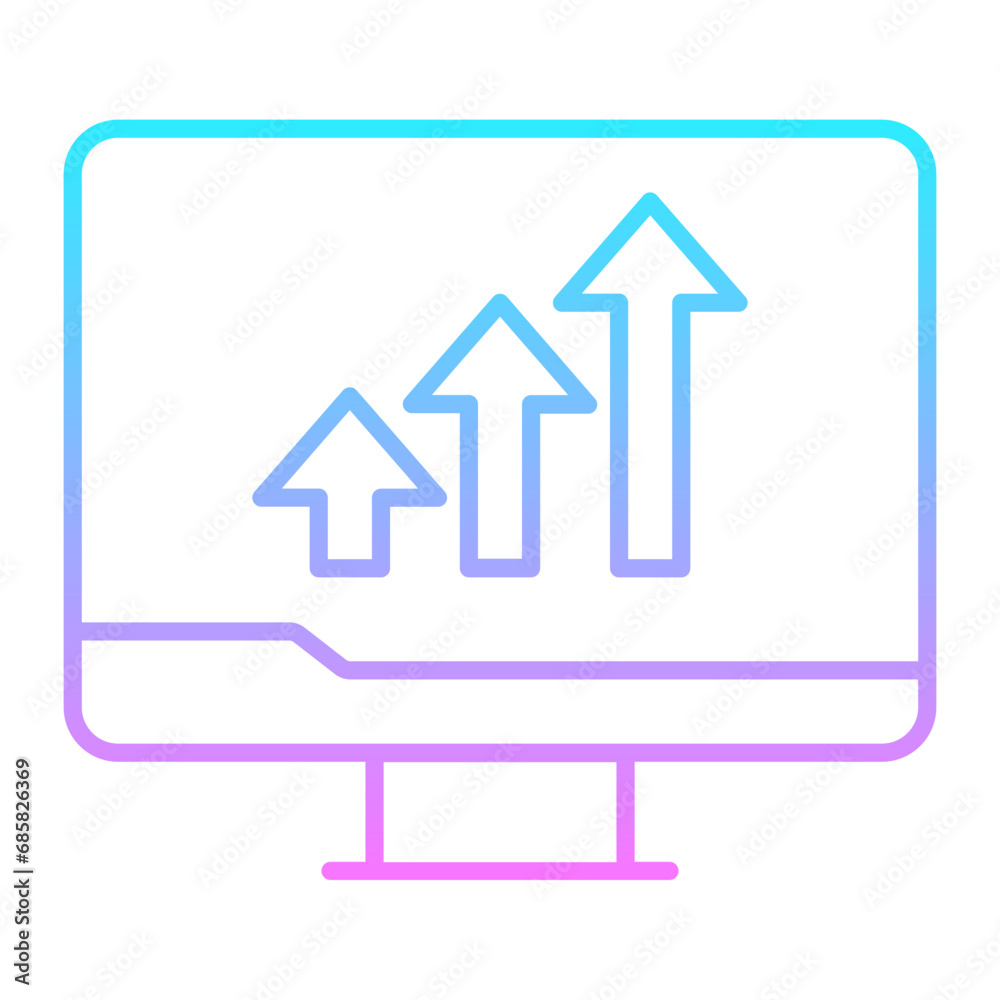 Online Graph Gradient Icon Online Graph Gradient Icon