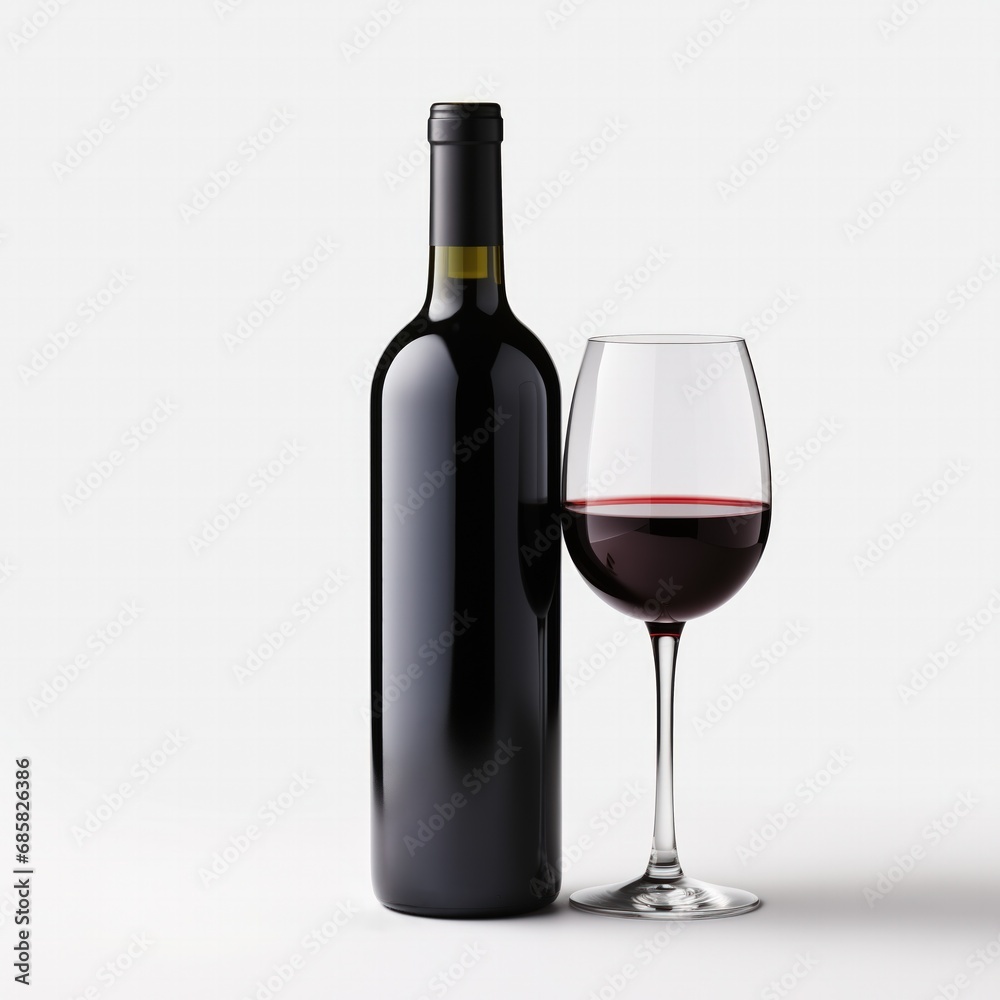 A bottle of Cabernet Sauvignon wine side view isolated on white background A bottle of Cabernet Sauvignon wine side view isolated on white background