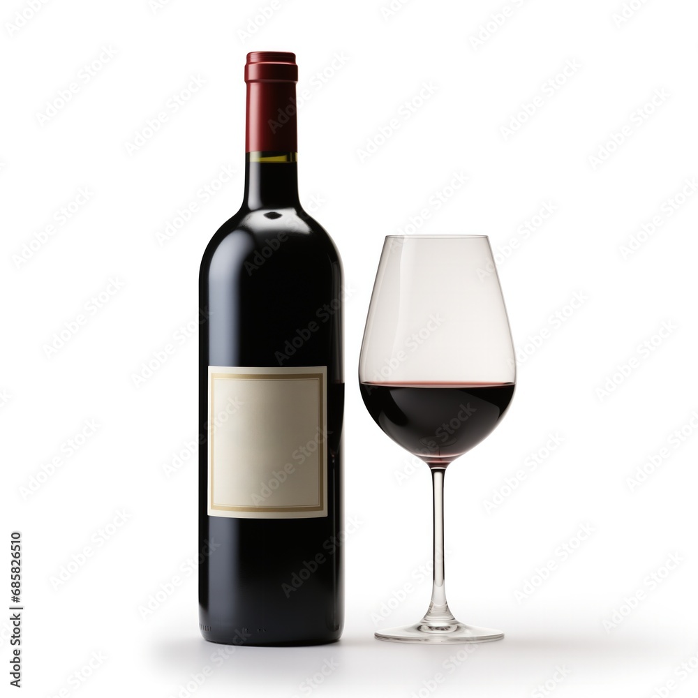 A bottle of Zinfandel wine side view isolated on white background A bottle of Zinfandel wine side view isolated on white background