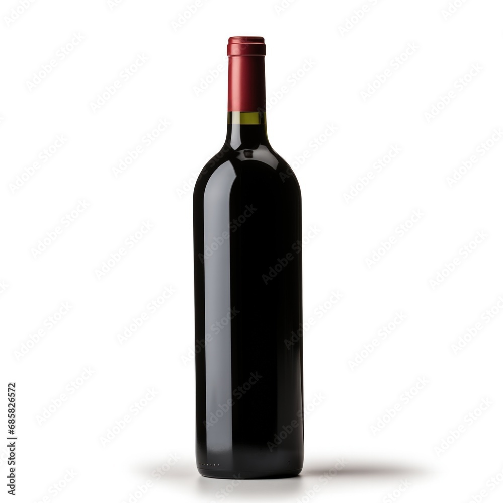 A bottle of Zinfandel wine side view isolated on white background A bottle of Zinfandel wine side view isolated on white background