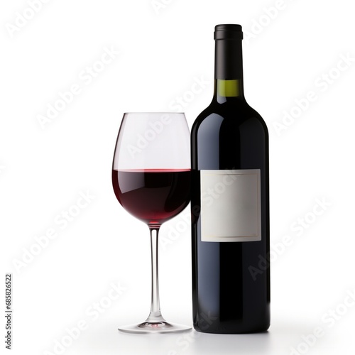 A bottle of Zinfandel wine side view isolated on white background 