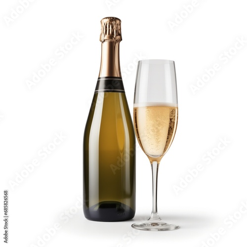 Wallpaper Mural A bottle of Champagne wine side view isolated on white background  Torontodigital.ca