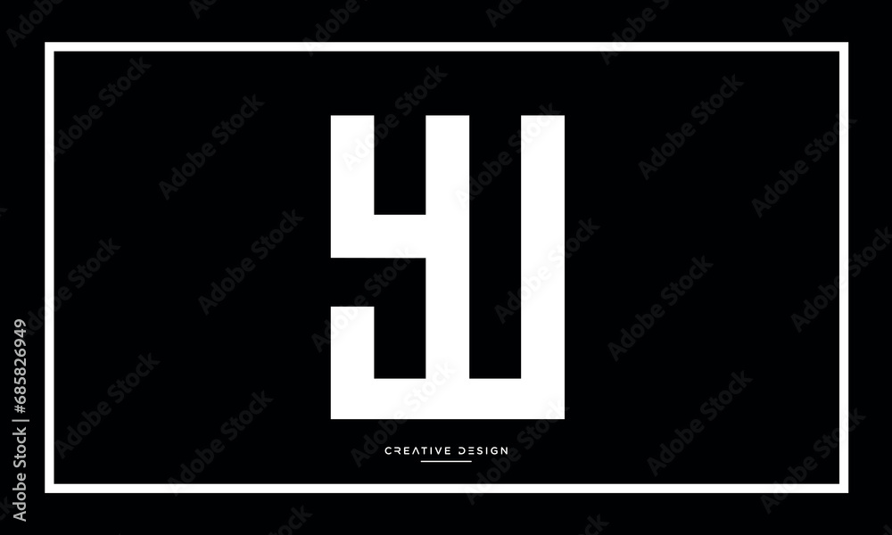 Obraz premium Alphabet letters YU or UY logo monogram