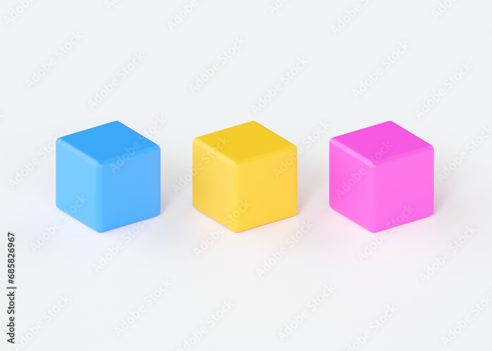 3d toy cubes for play, game box icon render and color learn square 3d toy cubes for play, game box icon render and color learn square