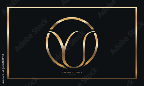 Alphabet letters YU or UY logo monogram