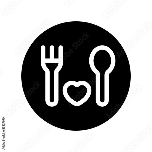 romantic dinner glyph icon
