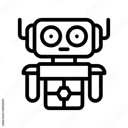 robot line icon