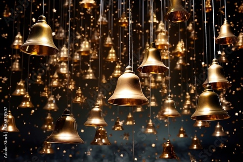 golden christmas bells