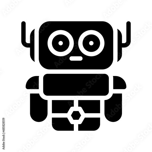 robot glyph icon