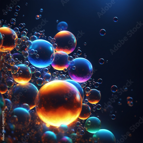 Colorful bubbles, pattern, tile, Generative IA