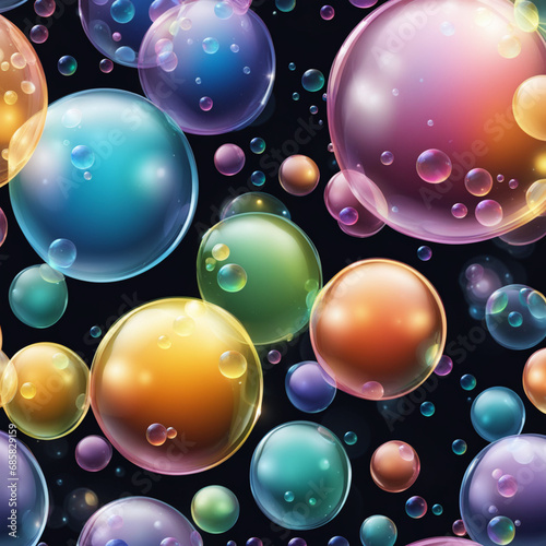 Wallpaper Mural Colorful bubbles, pattern, tile, Generative IA Torontodigital.ca