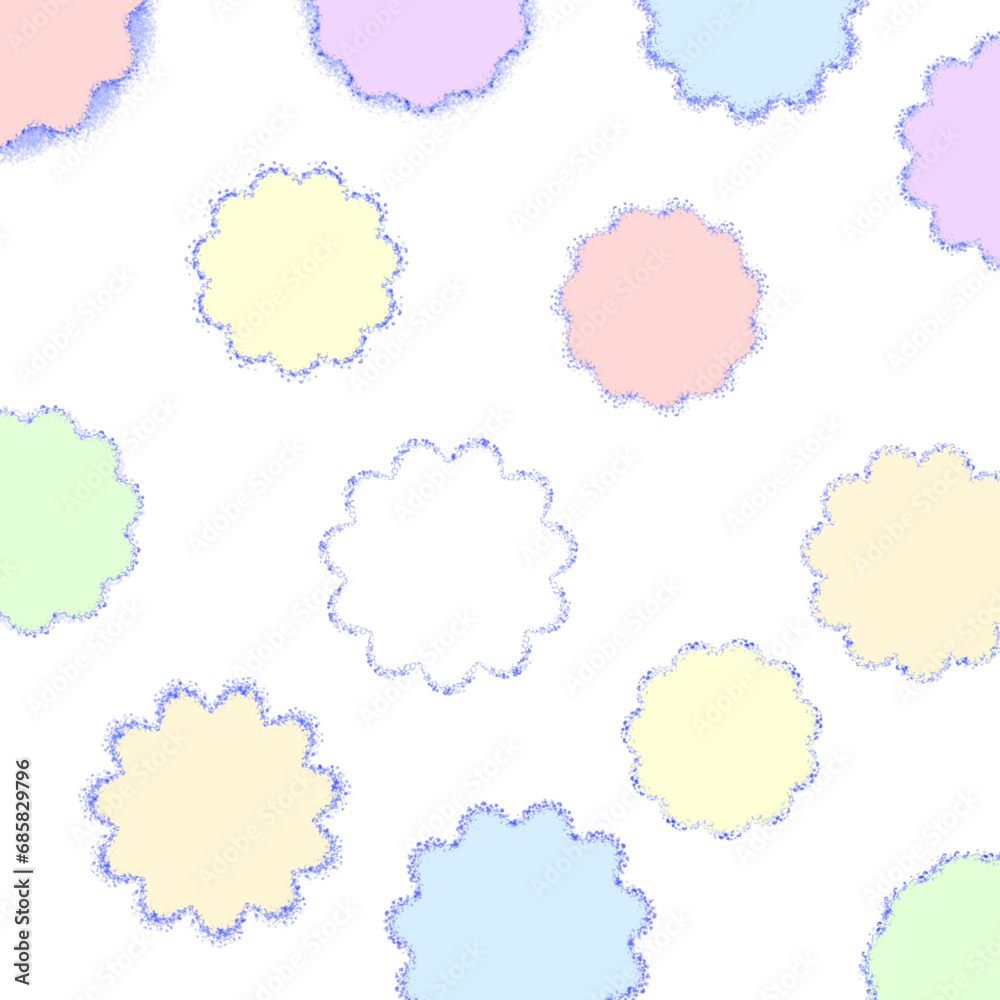 pattern with flowers pastel and white background, illustration colorful pattern with flowers pastel and white background, illustration colorful