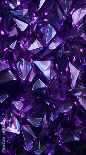 shiny illuminating dark purple holographic raw crystals diamonds wallpaper background portrait manifestation fengshui new age 