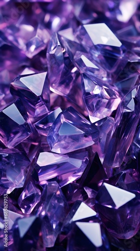 shiny illuminating purple holographic raw crystals diamonds wallpaper background portrait manifestation fengshui new age 