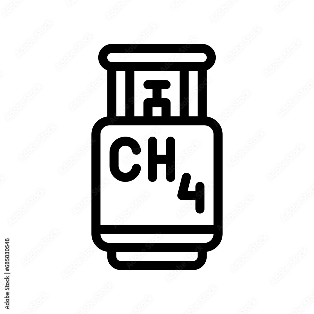 methane line icon methane line icon