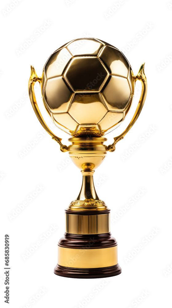 Golden Trophy Cup: Isolated on transparent or white background