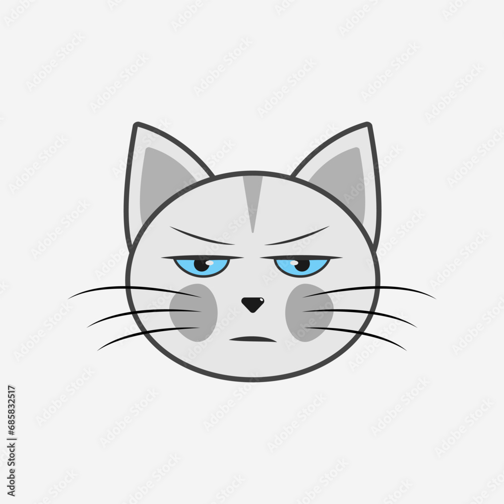 Vector illustration of a cat with emotions, in a flat style Vector illustration of a cat with emotions, in a flat style