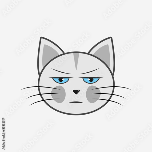 Vector illustration of a cat with emotions, in a flat style
