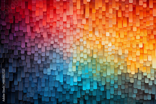 Red to blue hexagonal pixel gradient abstract background