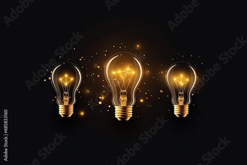 Light Bulbs on Black Background, Simplifying the Complex, Confusion Clarity, Idea Concept