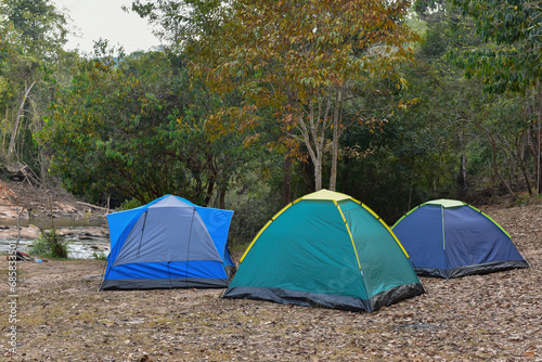 touristic tent in the forest
