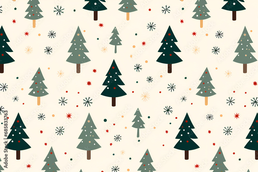Christmas Seamless Pattern. Merry Christmas Background. Generated AI