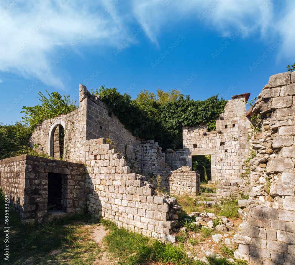 Medieval settlement, destroyed by earthquake 1979, Sutomore, Montenegro