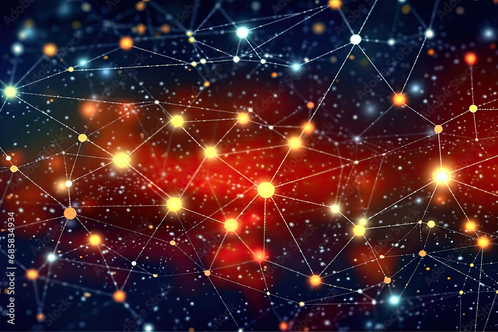 abstract with stars Technology background of Internet network connection abstract with stars Technology background of Internet network connection