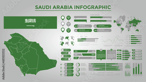 Business Infographic Design with different Business Elements photo