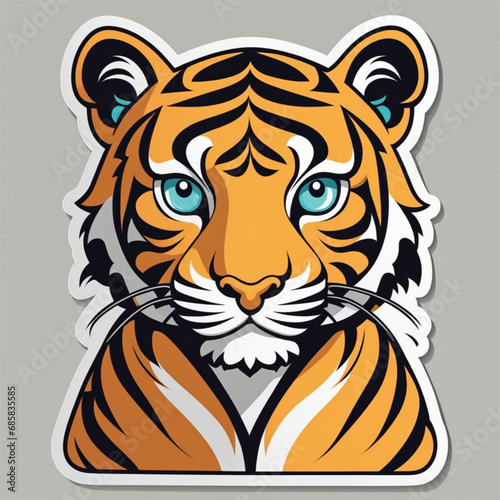 T-shirt design, vector, sticker, Tiger Stick, Design, nice, Generative AI