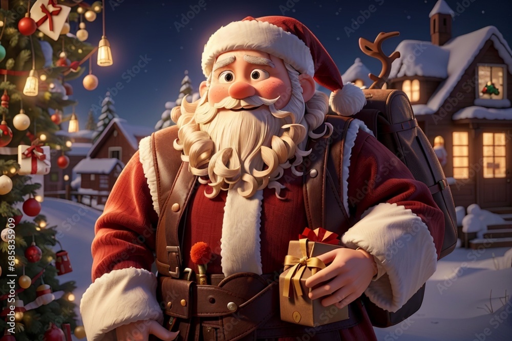 santa claus with gifts