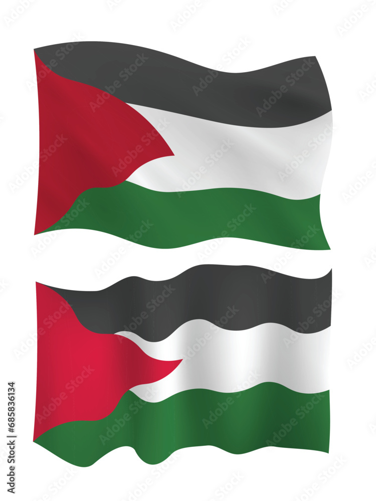 Modern Set of Palestine Flags with Different Shapes Modern Set of Palestine Flags with Different Shapes