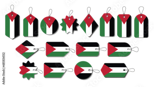 Modern Set of Palestine Flags with Different Shapes
