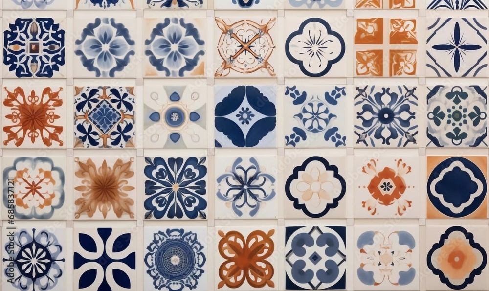 ceramic tile patterns from Portugal, AI generator ceramic tile patterns from Portugal, AI generator