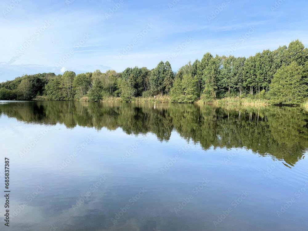 A view of Alderford Lake in Shropshire