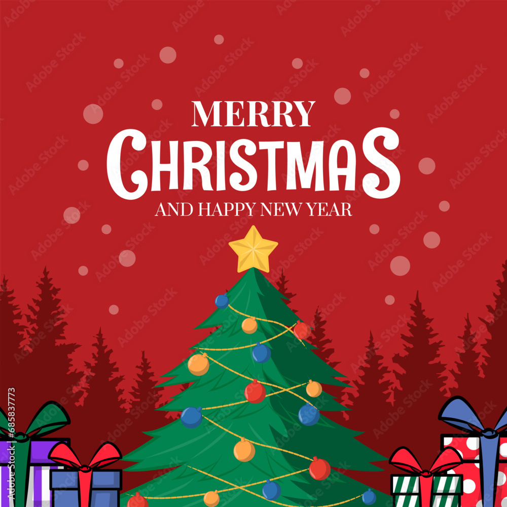Fototapeta premium merry christmas day. happy new year banner