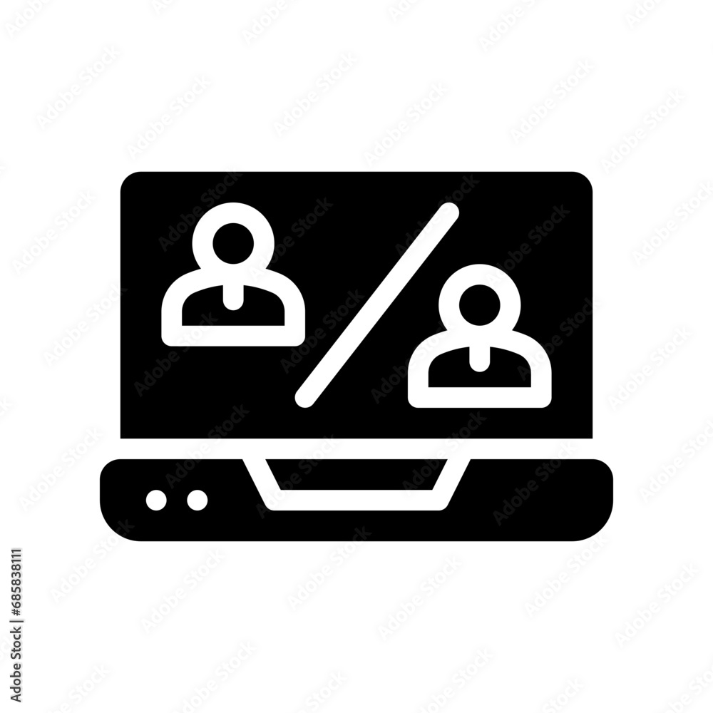 online interview glyph icon