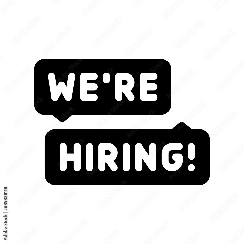 Obraz premium we are hiring glyph icon