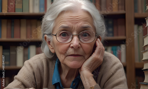 closeup portrait of a pleasent old woman photo