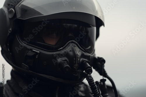 A man wearing a black helmet and goggles. This image can be used for various purposes.
