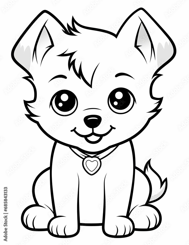 Cute Puppy Coloring Page, cute dog